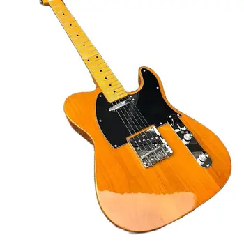 Gamykloje Angos 6-string elektrine gitara, alksnis kūno klevas kaklo juodas matinis dažų aukso pašto reikmenys.