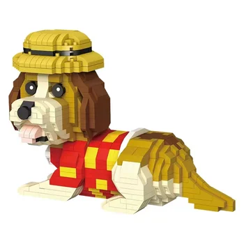 Kūrybos Basset Hound Surinkti Žaislą Dovana Vaikams Mielas Gyvūnų Lėlės Serijos šunelis 3D Modelį 