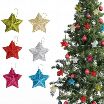 Kalėdiniai Papuošalai, Aukso Dulkių Penkerių-pažymėjo Žvaigždutė Pakabukas Kalėdų Medžio Apdaila Aukso trimatis Star Pakabukas