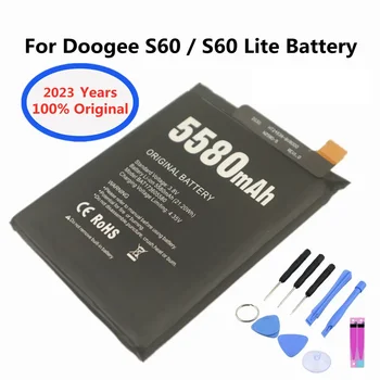 2023 Metų 100% Originalus Akumuliatorius DOOGEE S60 5580mAh Pakeitimo atsarginę bateriją BAT17S605580 Telefono baterijų Bateria + Įrankiai