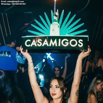 Naktinis klubas Apšviesta Casamigos Tequila Buteliai Glorifier Įkraunamas LED Šampano Degtinės Butelį Vedėjas Glorifier Pasirašyti Rodyti