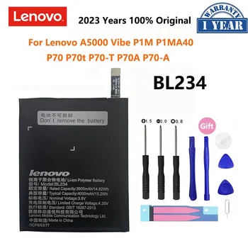 100% Originalas, Pilnas 4000mAh BL234 BL 234 BL-234 baterija Lenovo A5000 Vibe P1M P1MA40 P70 P70t P70-T Mobiliojo Telefono Baterija