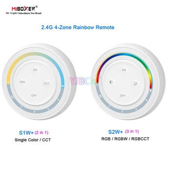 Miboxer 4 Zona Vienos spalvos/BMT 2 in1 Lemputės šviesos stiprumą 2.4 G Vaivorykštė Nuotolinio RGB/RGBW/RGBCCT 3 1. LED Juostelės Valdytojas
