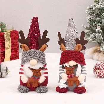 2Piece Kalėdų Nykštukai Pliušinis Papuošalai Kalėdų Gnome švedijos Santa Tomte Medžiaga