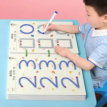 Daugkartinio Naudojimo Copybook Už Kaligrafija Išmokti Abėcėlę Tapybos Aritmetinis Matematikos Vaikų Rašysenos Praktikos Knygų Montessori Žaislai