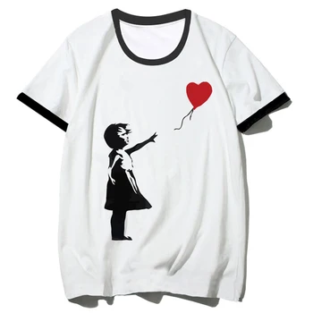 Banksy marškinėlius moterims Japonų komiksų Y2K marškinėlius mergina harajuku juokinga Japonijos drabužius