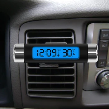 Automobilių Oro Išleidimo Termometras Elektroninis Laikrodis Laiką Led Skaitmeninis Ekranas Termometras su Atgal Šviesos Automobilių Reikmenys
