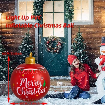 Pripučiamų Kalėdų Kamuolys lemputės Dekoratyvinis Kamuolys su LED Šviesa ir Nuotolinio Dekoratyviniai Lauko Kieme Baseinas