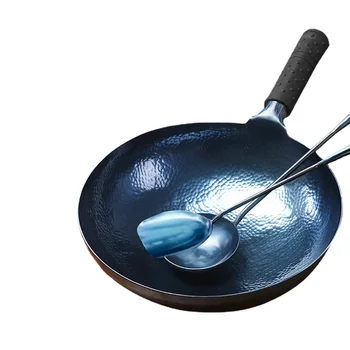 Rankų darbo Indą ir Kepti Keptuvėje Kinijos Tradicinės wok 1,8 mm Thicknes Non-stick Wok Nėra Danga Daugiafunkcinė Virtuvė Woks