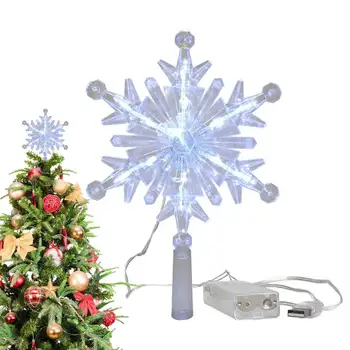 Kalėdų Eglutė Topper LED Apšviesta LED Kalėdų Snaigės Namų Puošybai Snaigės Lempos Naujųjų Metų Namo Lauko