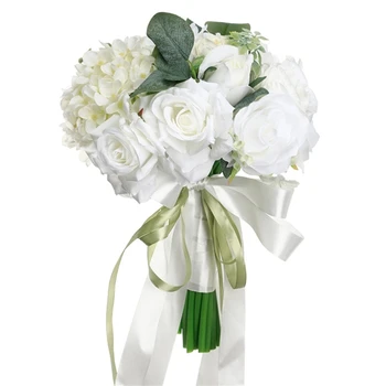 Jaunavedžių Vestuvių Puokštė Dirbtinio Šilko Rožė Gėlių Bridesmaid, Laikydami Gėlių naujas
