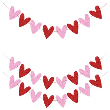 Širdies formos Popieriaus Girliandas 3Meters Spalvinga Starta Vestuves Reklama Kabo Širdies String Popieriaus Girliandą Kambario Apdaila