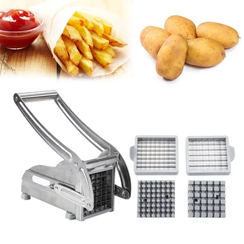 Nerūdijančio Plieno Rankinė Bulvių Cutter Smulkintuvas Bulvytės Slicer Bulvių Traškučiai Maker Mėsos Chopper Pjovimo Mašina, Virtuvės Įrankiai