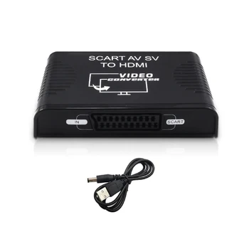 S-video Composite AV ir Scart į HDMI Konverteris Switch Box 3 in 1 Scart Svideo Composite AV RCA, HDMI Vaizdo ir Garso Keitiklis