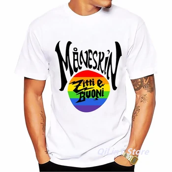 Maneskin Vaivorykštė Pasididžiavimas MåNeskin LGBT Grafinis Spausdinti Marškinėliai Vyrams Italija Eurovizijos 