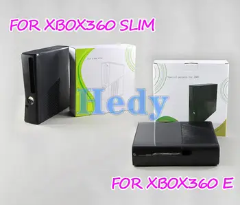 1set Už XBOX360 E, Pilnas Komplektas Apsauginis Korpusas su Lukštais Atveju XBOX 360 Slim Konsolė Juodos spalvos Pakeitimas Su Varžtu Priedai