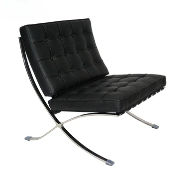 Šiuolaikinės paprasta Barselonos kambarį vieno lounge sofą, kėdę dizaineris derliaus natūralios odos Barselonos kėdė