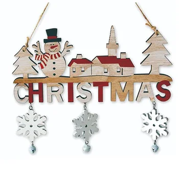 Medinių Kalėdų Durų Kabantys Papuošalai Kaimiškas Santa Claus Snowmflake Žymeklį Išpjovos su Virve Kalėdų Medžio Durys, Sienos