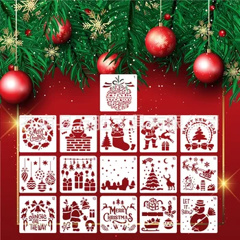 Kalėdų Serija Mandala Trafaretai, Tapyba ant Medžio, Sienos, Grindų, Plytelių, Audinio, Resuable Baldai Trafaretai Tapybos Formą