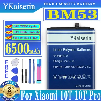 Už Xiao Mi 6500mAh Bateriją BM53 už Xiaomi 10T 10T Pro 10TPro Telefoną Išmanųjį telefoną Pakeitimo BM 53 BM-53 Baterija