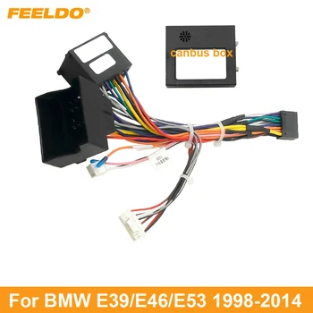 FEELDO Automobilį 16pin Maitinimo Laidas, elektros Instaliacijos Adapteris, Skirtas BMW E39/E46/E53(98-14) Įrengimas Galvos Vienetas