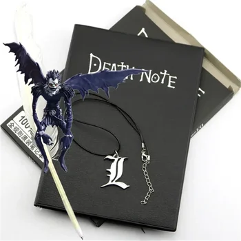 Studento Dienoraštis, Anime Death Note, Sąsiuvinis Nustatyti Odos Leidinys Ir Karoliai Plunksnų Pen Leidinys Death Note Pad komplektas
