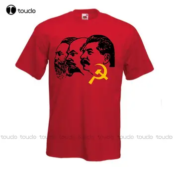 T Shirt Vyrai Tee Marškinėliai trumpomis Rankovėmis Trijų Communiste Vadovai Leninas, Staline & Engels T-Shirt - & Couleurs Marškinėliai Xs-5Xl