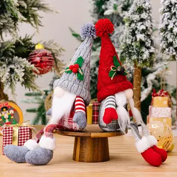 Gnome Pliušinis Lėlės Kalėdų Gnome Pliušinis Žaislas Spalvinga Megzti Rudolph Lėlės Ornamentu Švenčių Kalėdų Vakarėlį Langų Apdailos Naujas