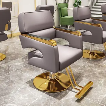 Aukso Estetinės Barber Kėdės, pasukamasis mechanizmas Sukasi Prabanga, Pedikiūras, plaukų kirpimo Kėdės Optikos Silla Estetica Kirpykla Įranga MQ50BC