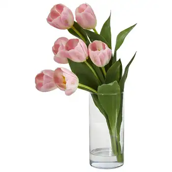 Gėlių Išdėstymas Cilindrų Vaza, Rožinė