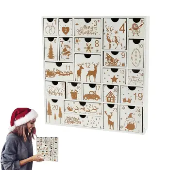 Advento Kalendorius Kalėdų Papuošalų, Medinių Kalėdų Kalendoriaus Stalo Dekoravimui 24 Dienų Advento Kalėdų 
