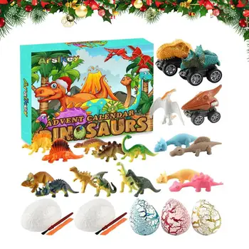 24 Atgalinės atskaitos Advento Kalendoriaus Staigmena Aklas Box Set Kalėdų Dinozaurų Tematikos Serijos Rinkinį 