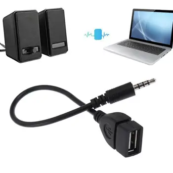 Automobilių 3.5 mm Adapterio Kabelį Male Į USB Audio Jack Adapteris Keitiklis, Laidas AUX Audio Plug Audio Jack Adapteris, 3,5 mm Male