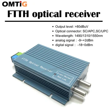 OMTiG FTTH kabelinę televiziją Optinis Imtuvas Aukšto Lygio Pluošto WDM Konverteris SC APC/UPC Dvipusis Jungtis Mini Mode Su 2 Išėjimo, RF Colių