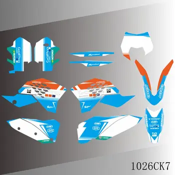Grafika Lipdukai Lipdukai Motociklų Fone KTM EXC EXCF 125 250 300 450 2008 m. 2009 m. 2010 m. 2011 m.